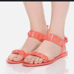 Rebecca Minkoff Jana studded jelly sandals in orange